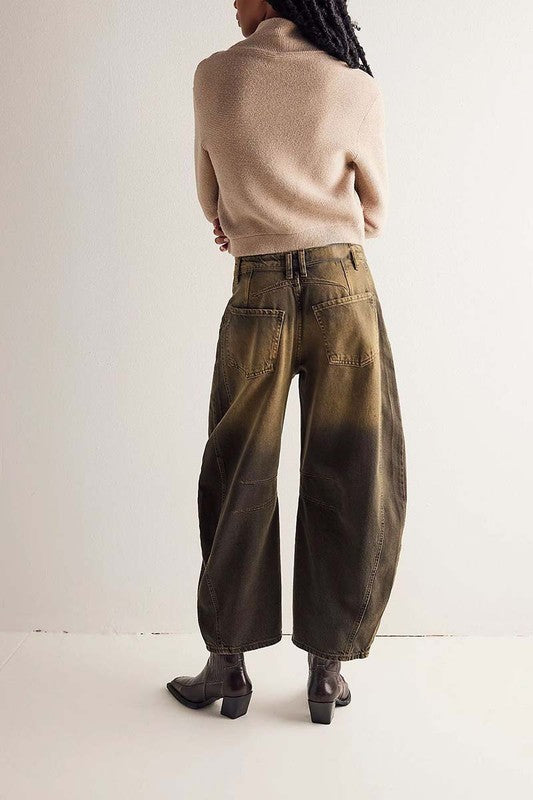 Brown Barrel Jeans