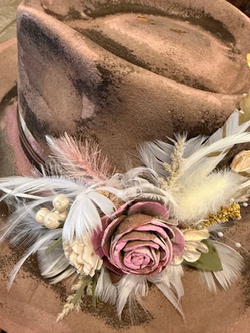 Flower Distressed Painted Hat
