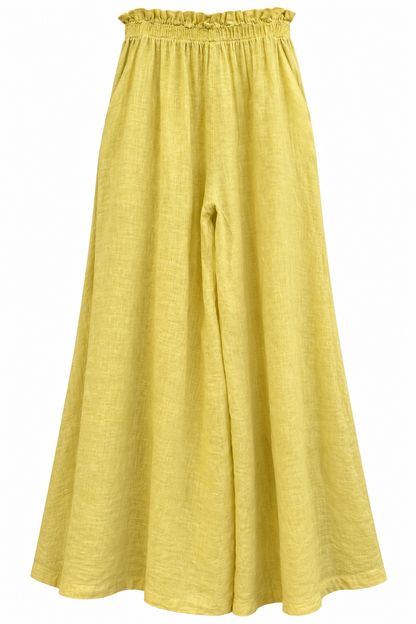 Drawstring Wide Linen Pants