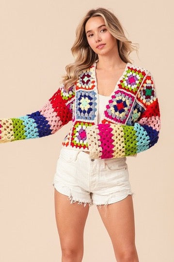 Granny Square Crop Cardi