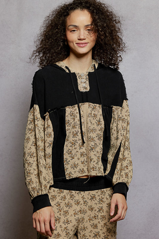 Floral Gauze Hoodie