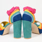 Rainbow Suede Peep Toe