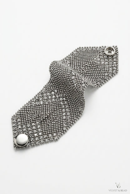 Wide Silver Mesh Bracelet