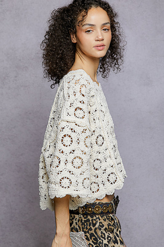Chenille Crochet Sweater