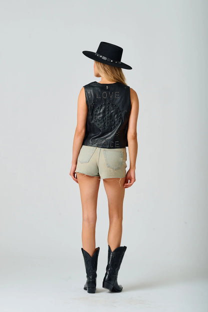 Love & Peace Leather Vest