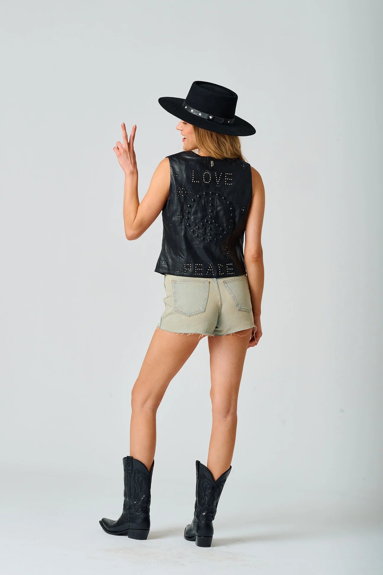 Love & Peace Leather Vest