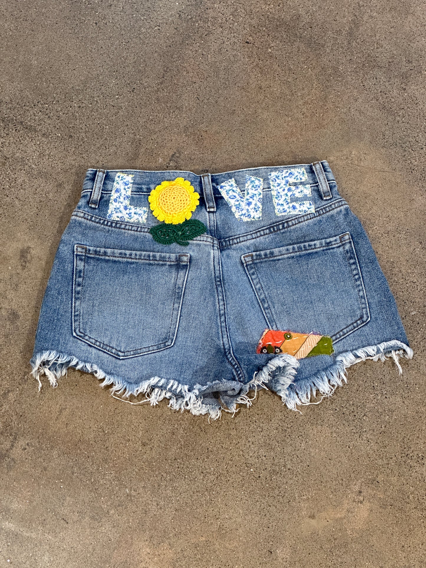 Size 26 Up Cycled Love Shorts