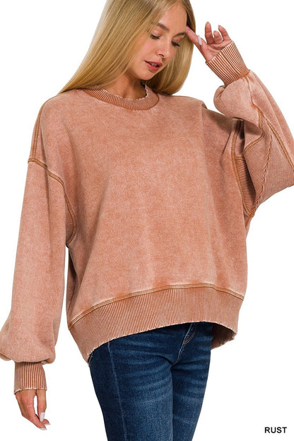 Washed Oversized Sweatshirt-9868