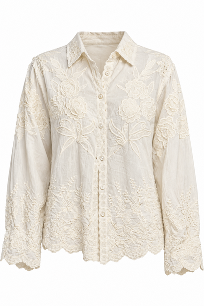 Embroidery Scalloped Top