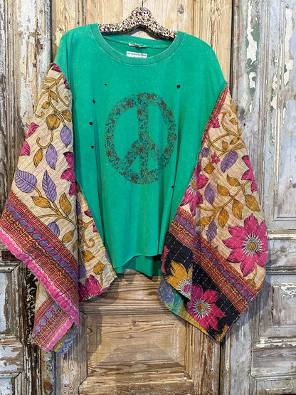 Up Cycled Kantha Poncho