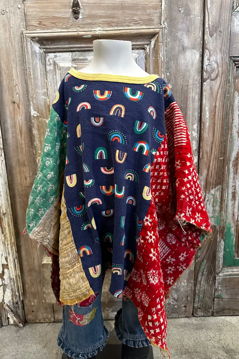 6y Up Cycled Pajama Poncho