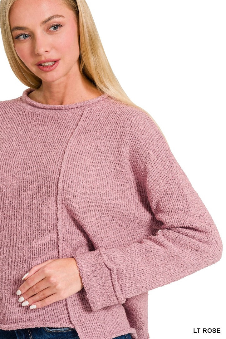 Rolled Uneven Sweater-9876