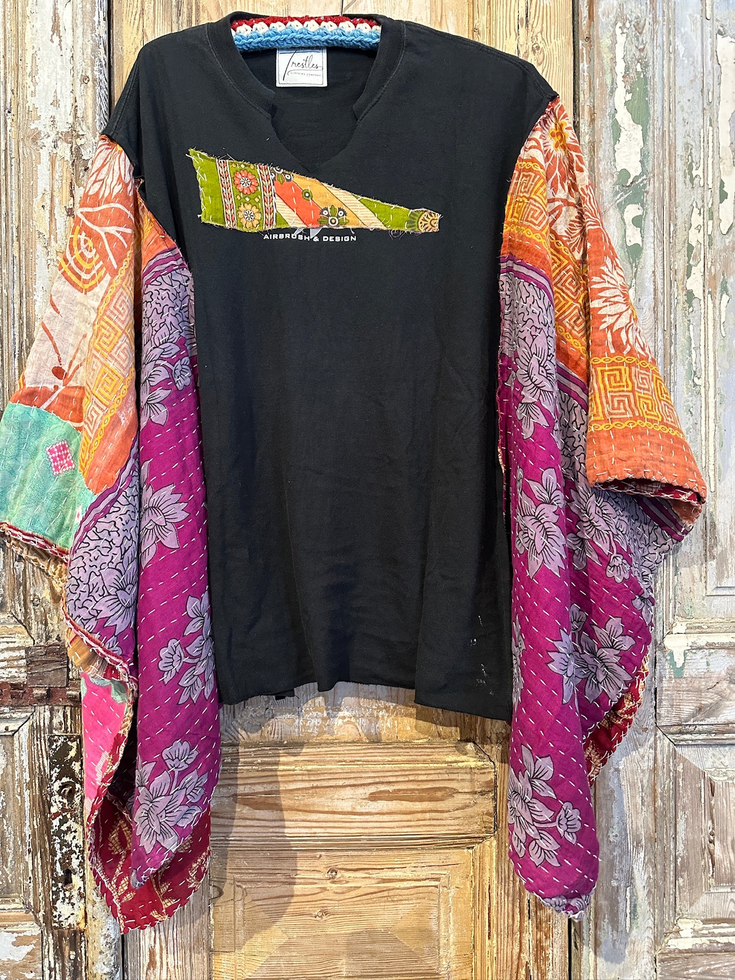 Up Cycled Kantha Poncho