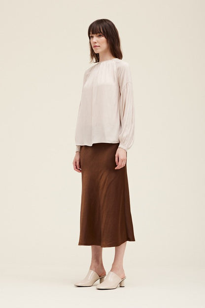 Fit & Flare Satin Skirt