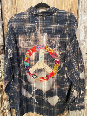 XL Peace Sign Love Flanel