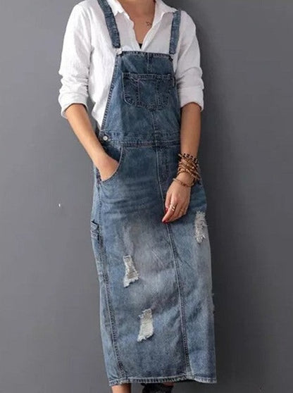 Denim Skirt Overalls