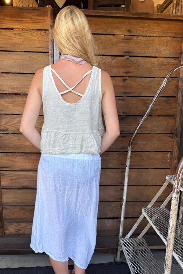 Side Button Asymetrical Skirt