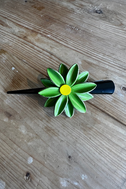 Ibiza Leather Flower Clip