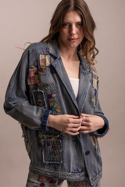 Embroidered Denim Jacket