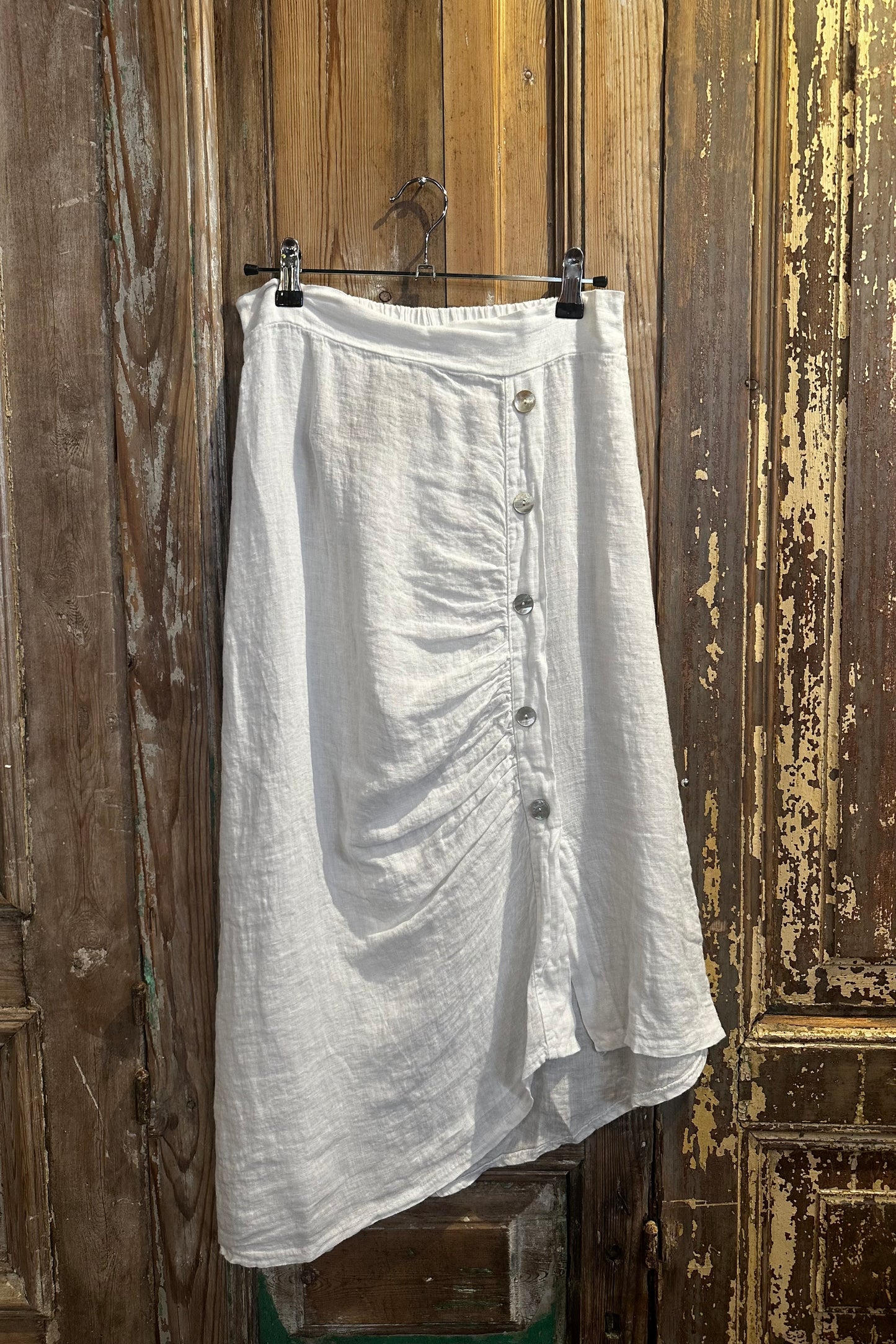 Side Button Asymetrical Skirt