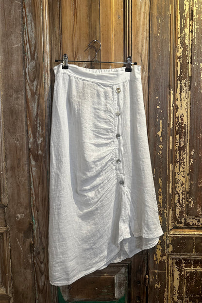 Side Button Asymetrical Skirt
