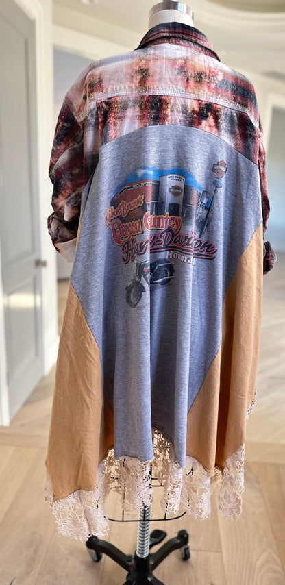 Up Cycled Harley Flannel Tunic