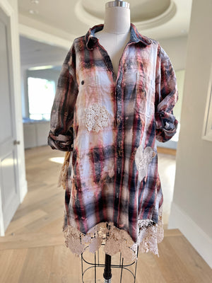 Up Cycled Harley Flannel Tunic