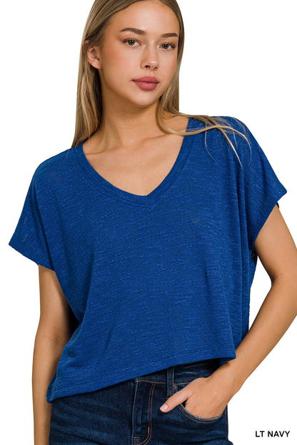 Short V Hacci Top