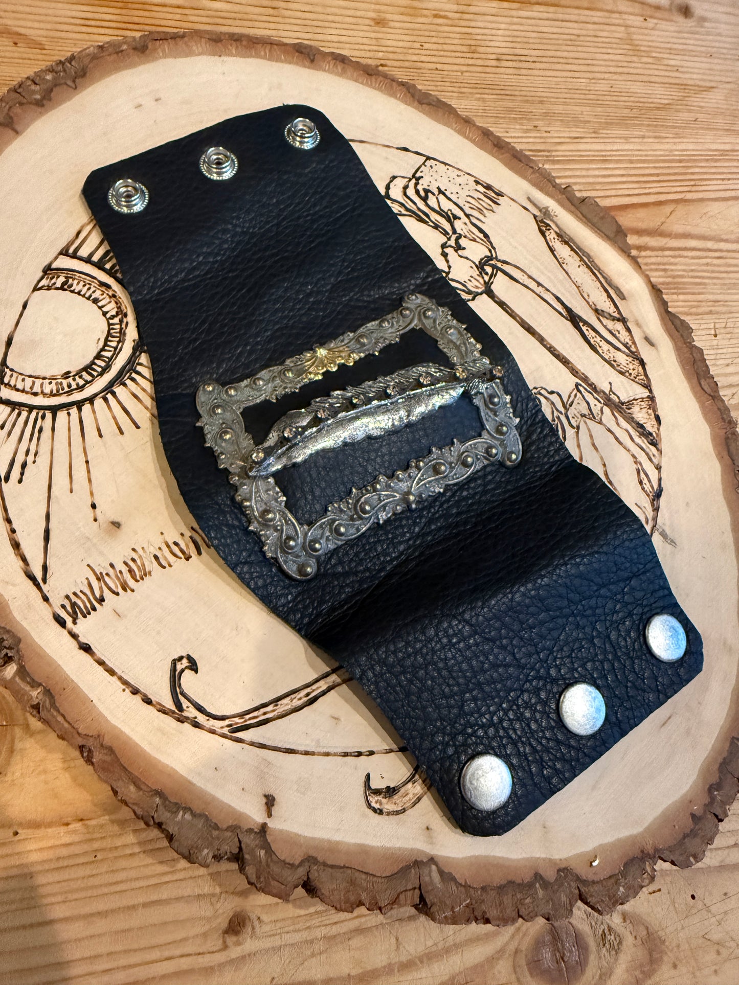 Bling Leather  Cuff