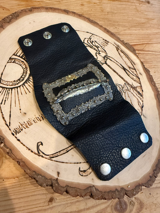 Bling Leather  Cuff