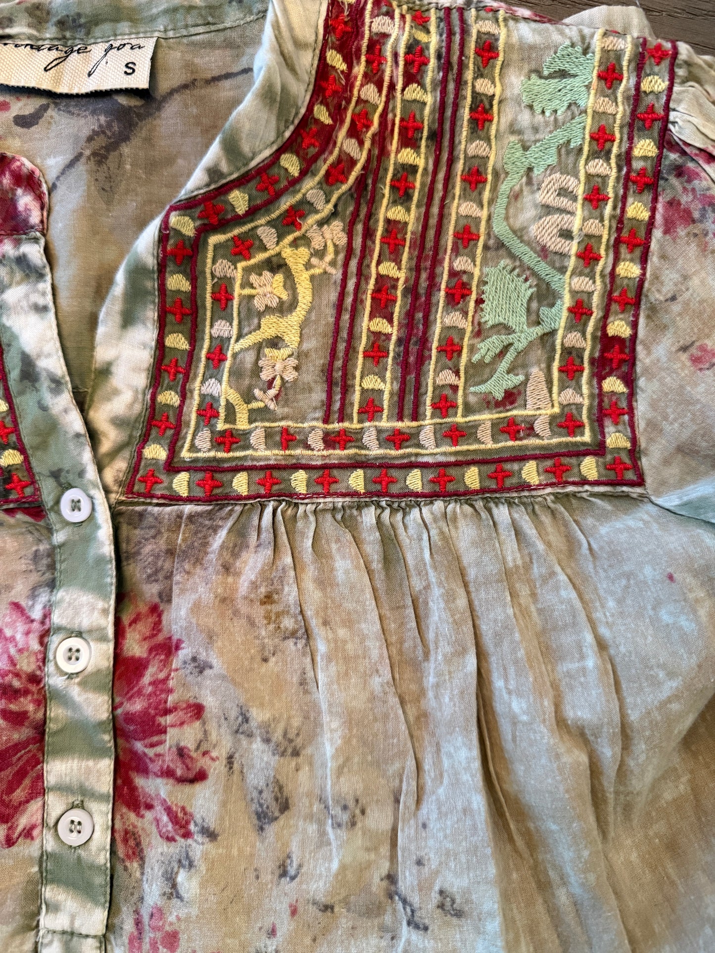 Embroidered Yoke Blouse