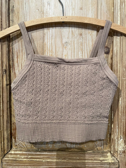 Cabled Cropped Cami-9501