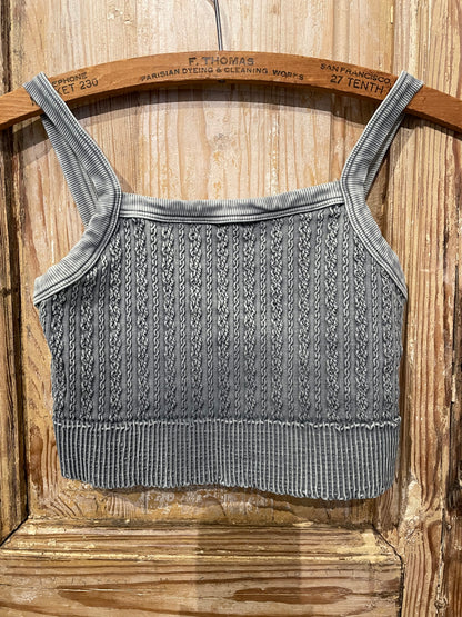 Cabled Cropped Cami-9501