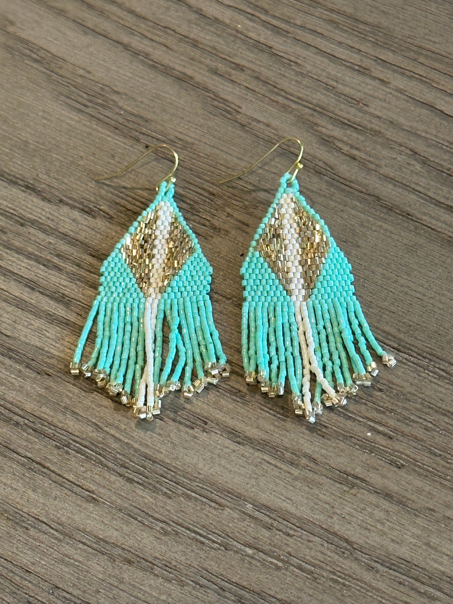 Triangle Shimmer Seed Earrings