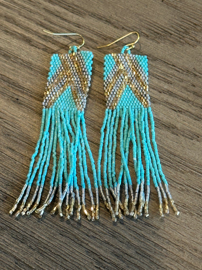 Rectangle Shimmer Seed Earrigns