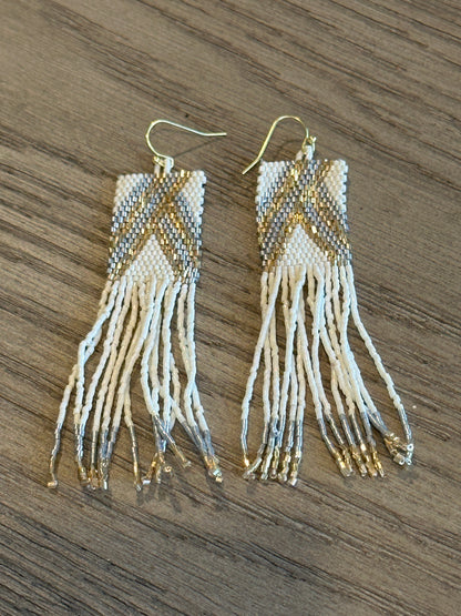 Rectangle Shimmer Seed Earrigns