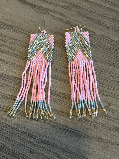 Rectangle Shimmer Seed Earrigns