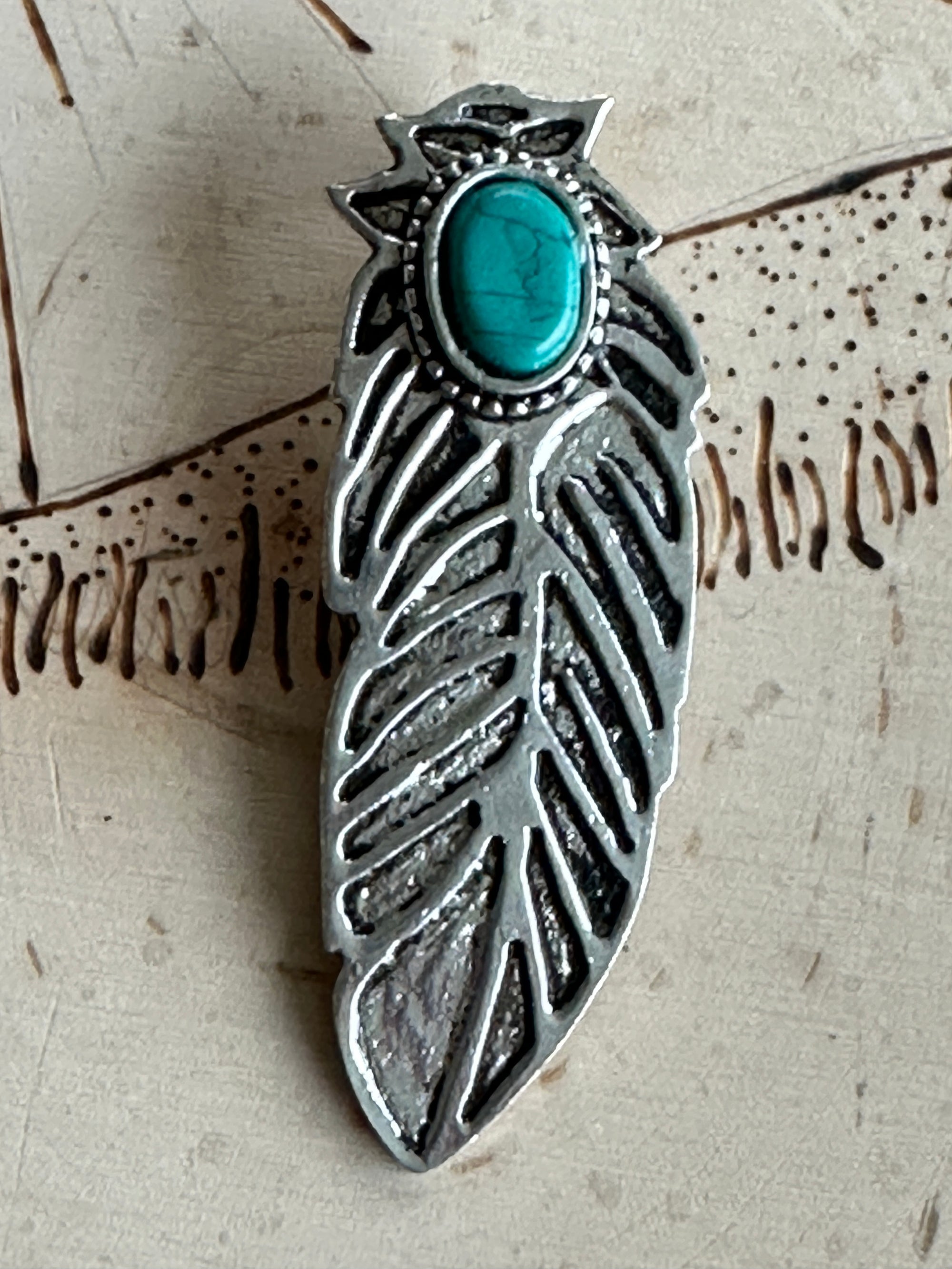Feather With Turquoise Hat Clip