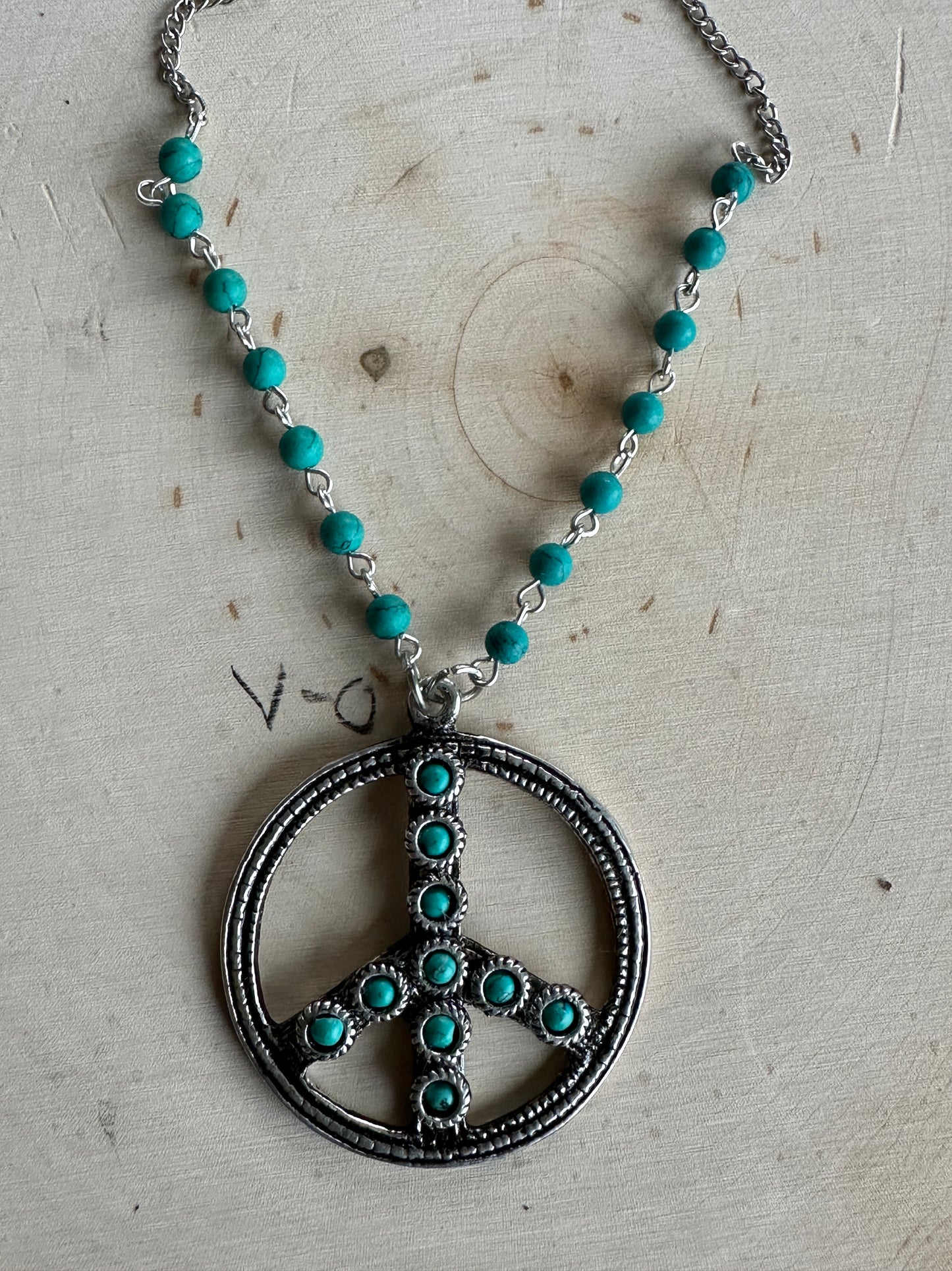 Small Turquoise Peace Necklace