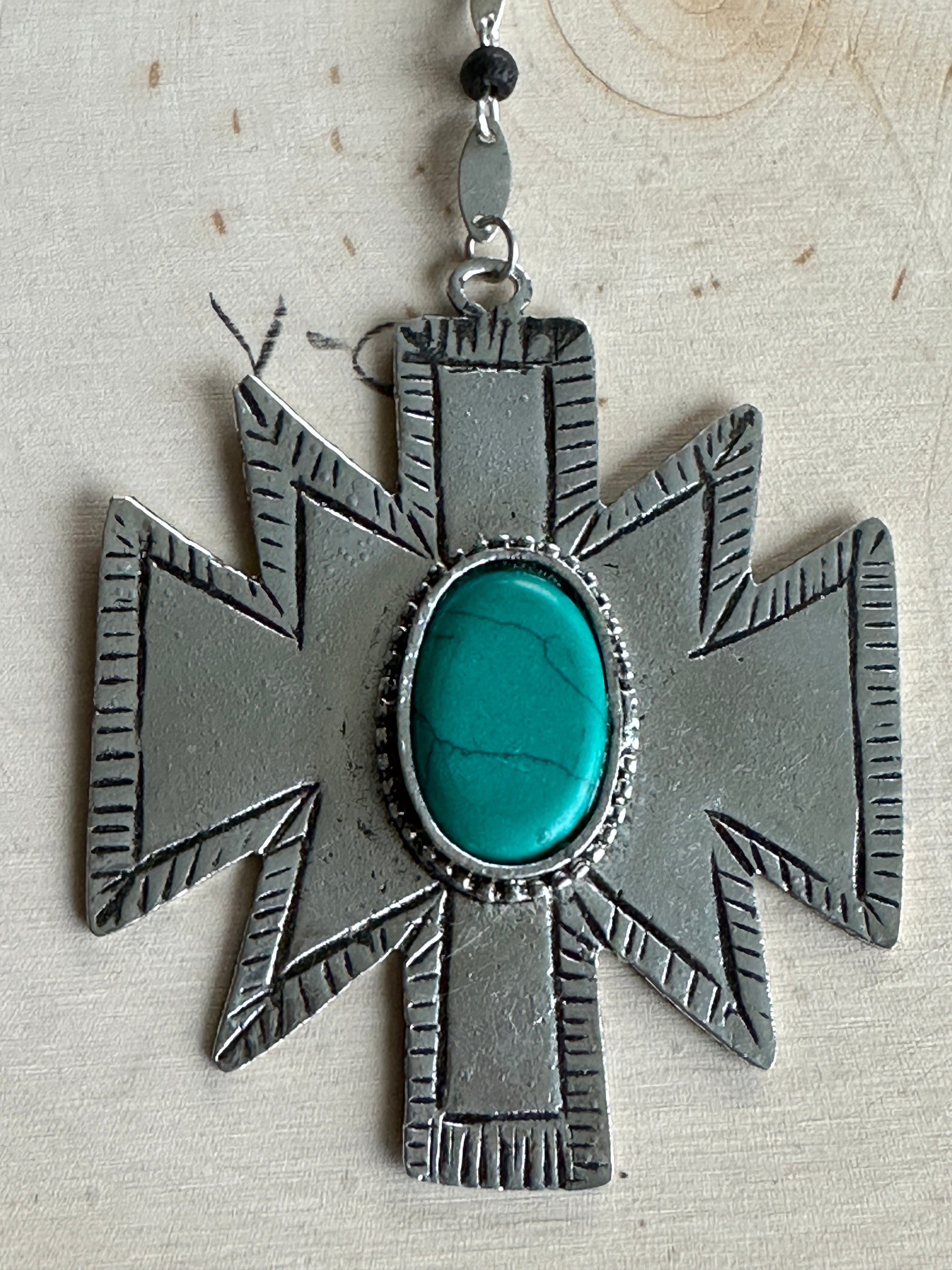 Large Medallion With Turquoise Necklace