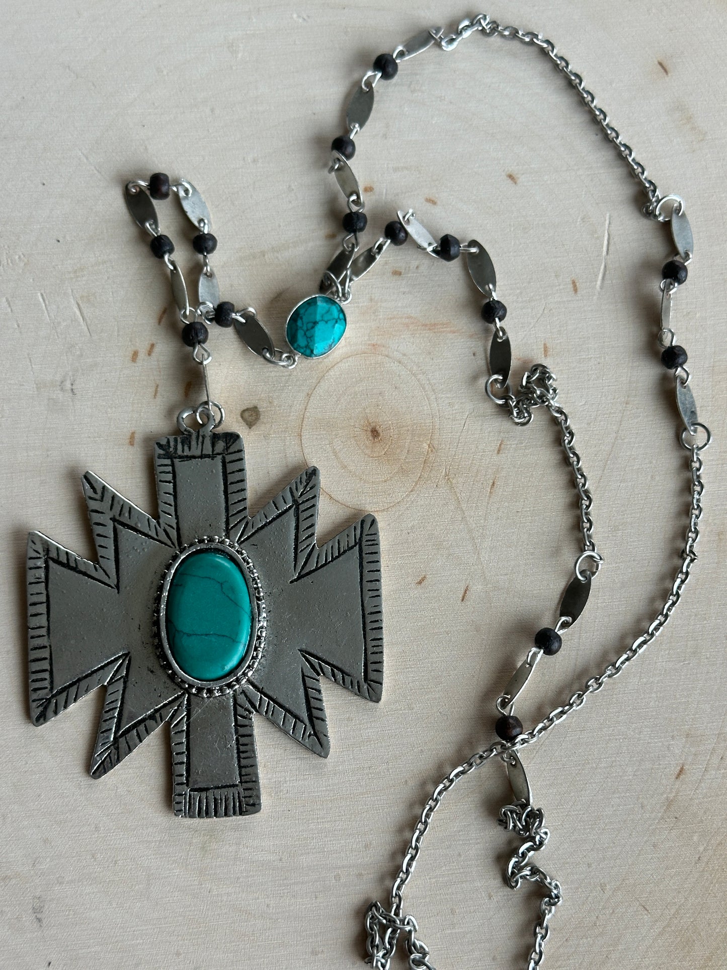 Large Medallion With Turquoise Necklace