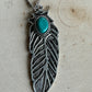 Silver/Turq Feather Necklace