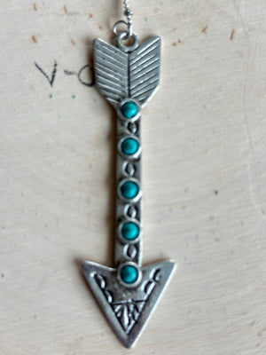 Long Turquoise Arrow Necklace