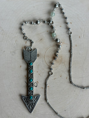 Long Turquoise Arrow Necklace