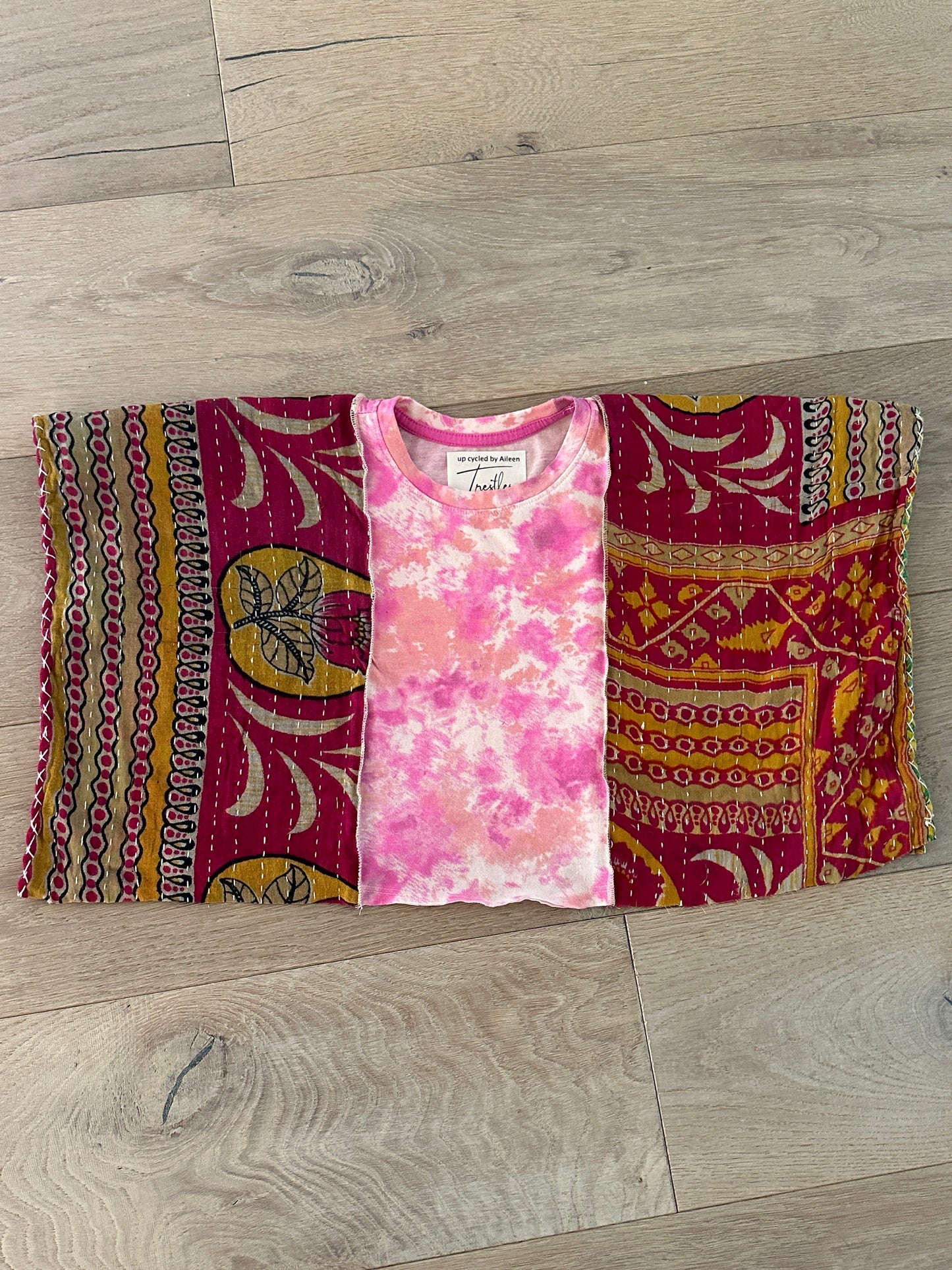 2T Up Cycled Kids Kantha Poncho