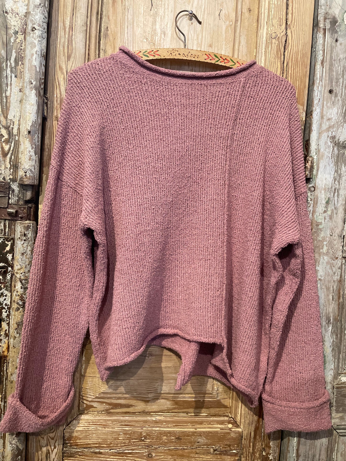 Rolled Uneven Sweater-9876