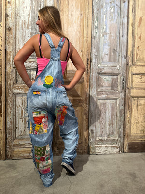 Oversized Patched Overalls