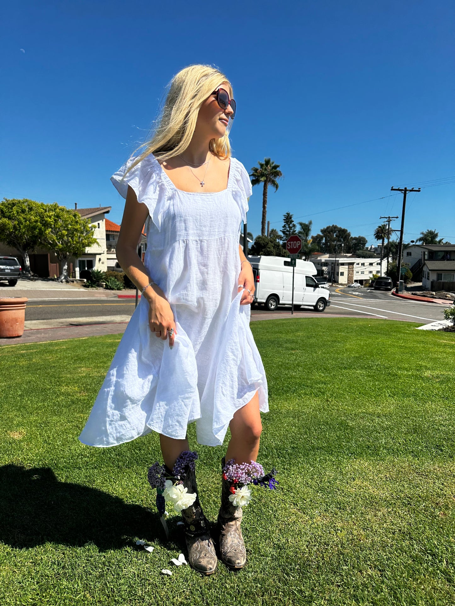 Flutter Linen Dress