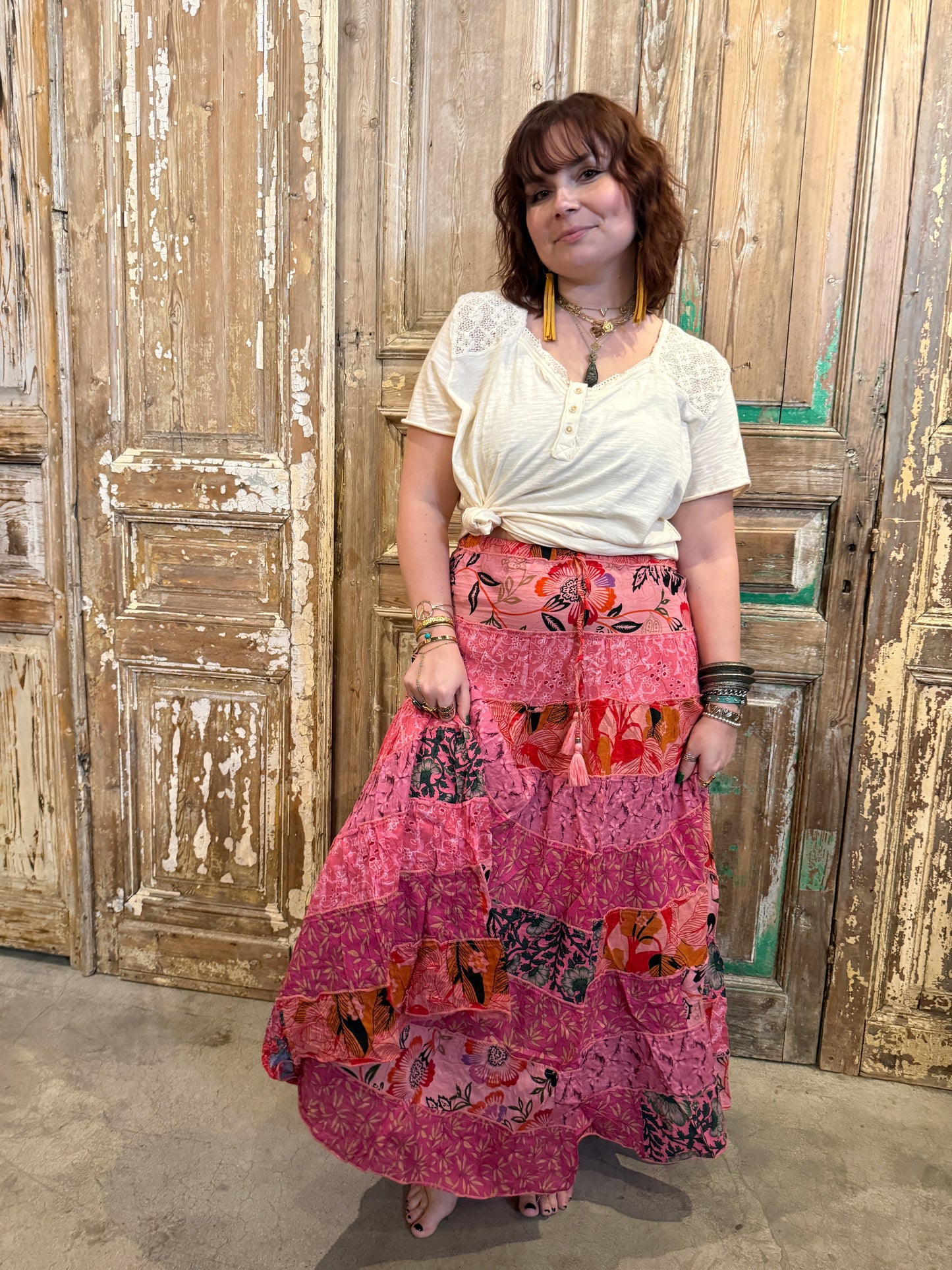 Boho Cotton Patchwork Skirt