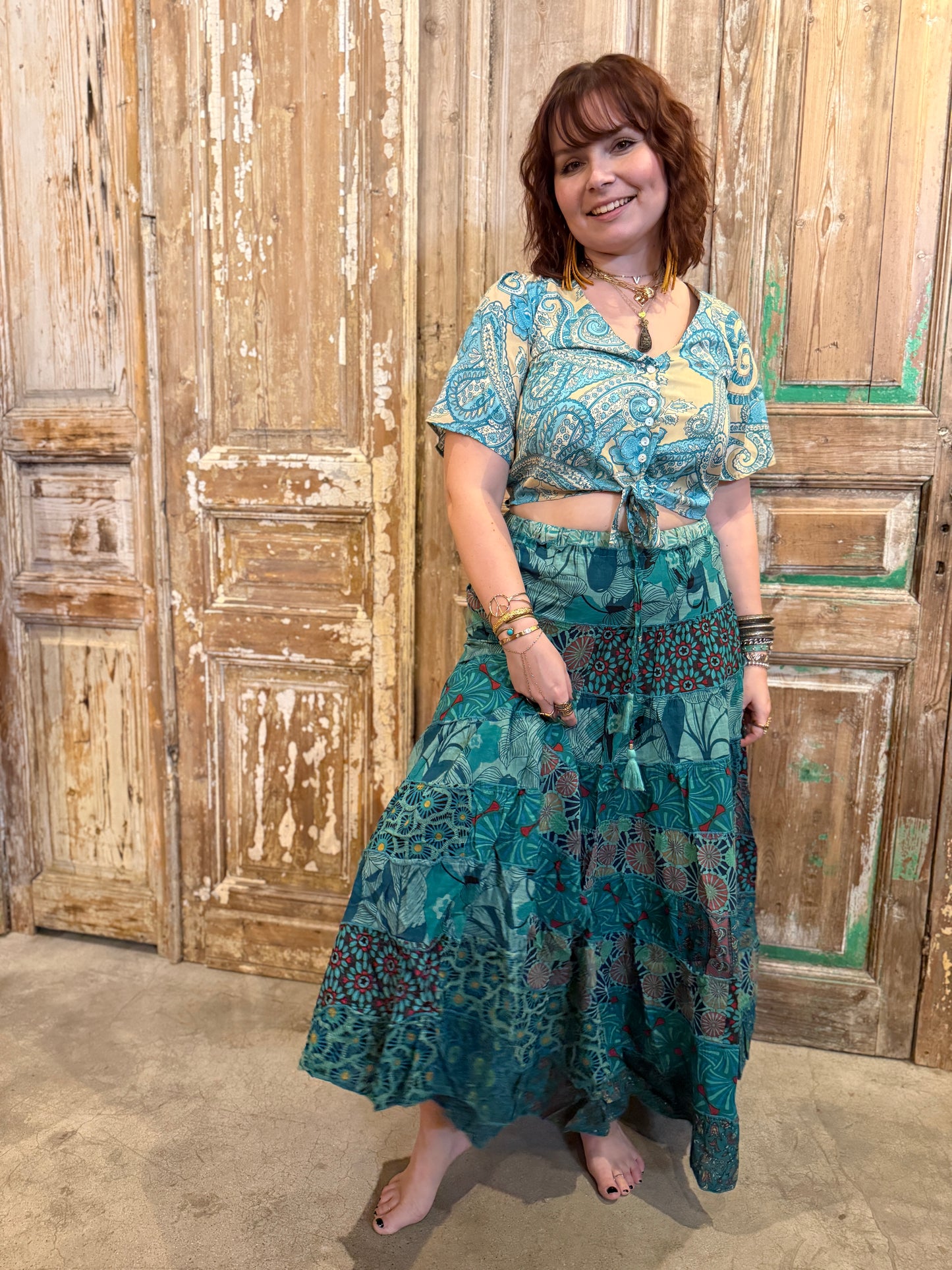 Boho Cotton Patchwork Skirt